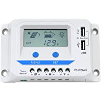 EPEVER PWM VS1024AU 10A Controlador de carga 12-24V funcionamiento automático con conector USB Dispaly LCD